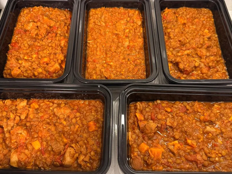 Weekly meal prep containers ready for delivery